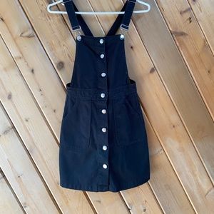 Black denim overall dress